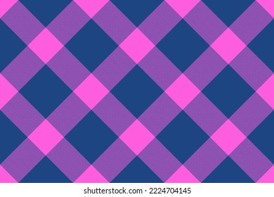 Seamless vector texture. Fabric background plaid. Check pattern textile tartan in pink and blue colors.
