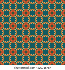 Seamless vector texture with floral elements