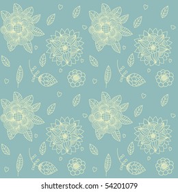 Seamless vector texture with flowers
