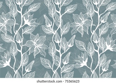 Seamless vector texture with flowers