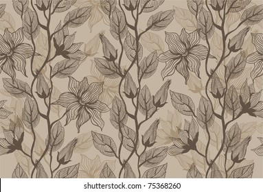 Seamless vector texture with flowers