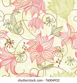 Seamless vector texture with flowers