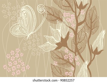 Seamless vector texture with flowers