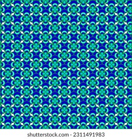 Seamless vector texture in the form of blue and green patterns on a white background