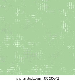 Seamless vector texture. Green Grunge background with attrition, cracks and ambrosia. Old style vintage design. Graphic illustration