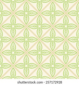 Seamless vector texture with green leafs
