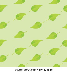 Seamless vector texture with green leaves on a green background