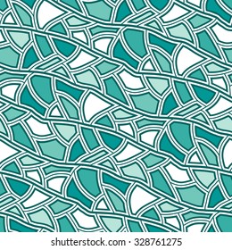 Seamless vector texture with green and white tiles