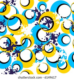 Seamless vector texture with grunge and retro elements. You can create the wallpaper with this pattern, color of elements can be changed as you want.