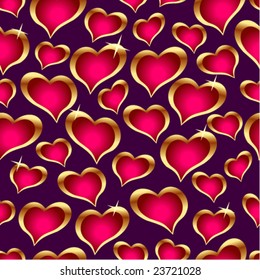 Seamless vector texture with hearts. You can create the wallpaper with this pattern, color of elements can be changed as you want.