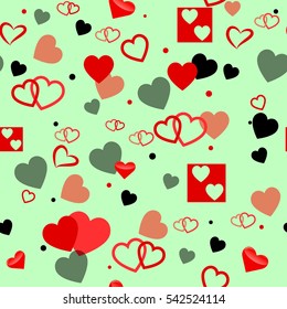 Seamless vector texture with hearts. You can create the wallpaper with this pattern, color of elements can be changed as you want.