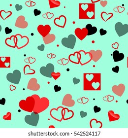 Seamless vector texture with hearts. You can create the wallpaper with this pattern, color of elements can be changed as you want.