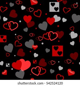 Seamless vector texture with hearts. You can create the wallpaper with this pattern, color of elements can be changed as you want.