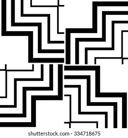 Seamless vector texture of lines and pieces of geometric shapes.