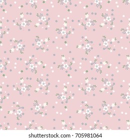 Seamless vector texture with little flowers. Floral pattern for fashion prints. Design for textile, wallpapers, wrapping, paper.