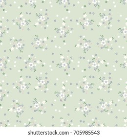 Seamless vector texture with little flowers. Cute floral pattern for fashion prints. Design for textile, wallpapers, wrapping, paper.