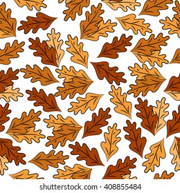 
Seamless vector texture of oak leaves , wallpaper, background