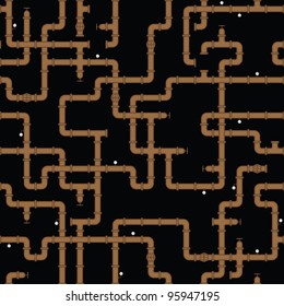 Seamless vector texture - the old water pipe