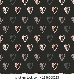 Seamless vector texture with pastel color hearts. You can create the wallpaper with this pattern, color of elements can be changed as you want.