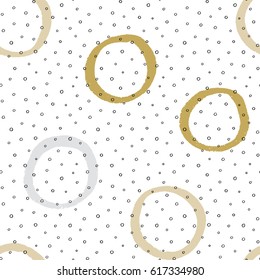 Seamless vector texture pattern with hand drawn circles and dots.