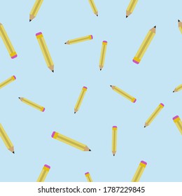 Seamless vector texture with Pencils. Abstract pattern with Pencils. Drawing tools background.