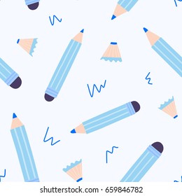 Seamless vector texture with Pencils. Abstract pattern with Pencils. Drawing tools background.