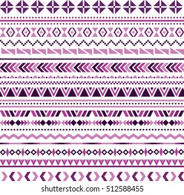 Seamless vector texture with pink, red and purple shapes in transparent background