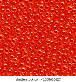 Seamless vector texture of red caviar with highlights