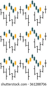 Seamless vector texture repeating geometric shapes and lines on the subject of finance and trade.