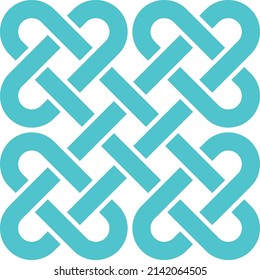 Seamless vector texture with rounded rectangles, Quadruple Solomon knot icon vector, logo design
