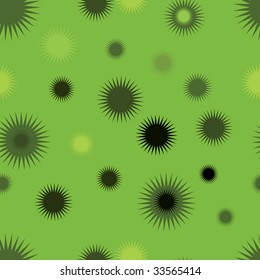 Seamless vector texture with stars on green