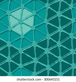 Seamless vector texture with teal, aqua triangle tiles