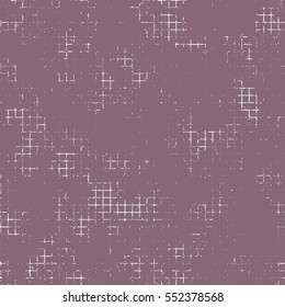 Seamless vector texture. Violet grunge background with attrition, cracks and ambrosia. Old style vintage design. Graphic illustration