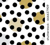 Seamless vector textured hand drawn polka dot pattern.