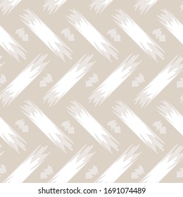 Seamless vector textured pattern with light pink and grey colours. Woven fashion textile soft background. Braiding 3 colour repeat print.