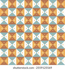 Seamless vector textures. Colorful patterns with diamond and triangle shapes. Design element for textile, print, fabric.