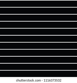 Seamless vector thin stripe pattern with colored horizontal parallel stripes in white with a black background. Texture background. Surface pattern design.
