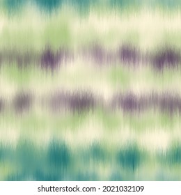 Seamless Vector Tie Dye Multicolor Bleeding Stripe Pattern For Surface Print. Vector Illustration. Intricate Detailed Texture. Ombre Gradient Uneven Hippie Faux Rendering Of Tye Die Graphic Motif.