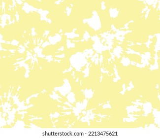 Seamless vector tie dye yellow white color, Dip Dyed Flower Vector. Hypnotic Swirl. Pale Pink Ink Background. Bohemian Shibori Pattern. Blush Wallpaper Ornament. Watercolor Brush Print. 