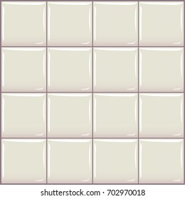 Seamless Vector Tile. Glossy Clear Square Ceramic Mosaics