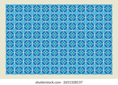 Seamless vector tile pattern with blue gradient hues, offering a refreshing look for wallpaper, digital backdrops, or floor textures in graphic layouts.

