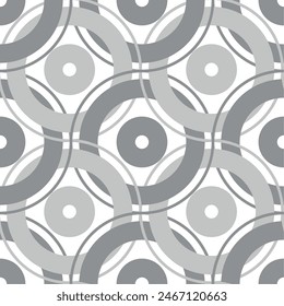 seamless vector tile pattern, Lisbon floral mosaic, Mediterranean gray ornament 2	