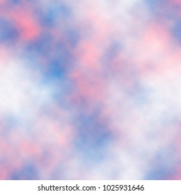 Nahtlose Vektorfliese mit rosafarbenen und weißen Wolken in einem blauen Himmel, hergestellt mit einem Farbverlauf-Netz 
