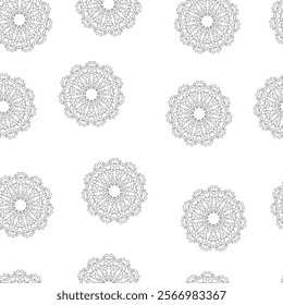 Seamless vector tile with star-shaped floral ornaments