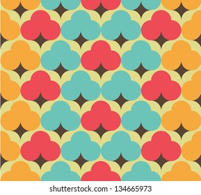 Seamless vector tiny flower tree background pattern