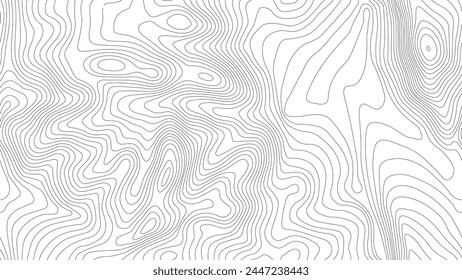 Seamless vector topographic map background. Line topography map seamless pattern. Mountain hiking trail over terrain. Contour background geographic grid.
