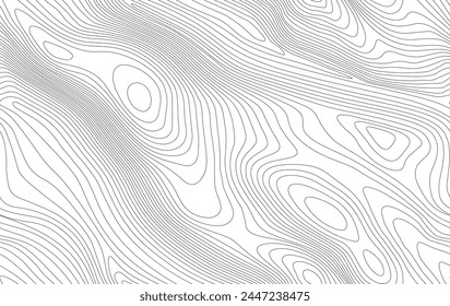 Seamless vector topographic map background. Line topography map seamless pattern. Mountain hiking trail over terrain. Contour background geographic grid.