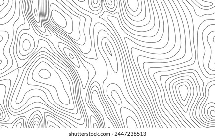 Seamless vector topographic map background. Line topography map seamless pattern. Mountain hiking trail over terrain. Contour background geographic grid.