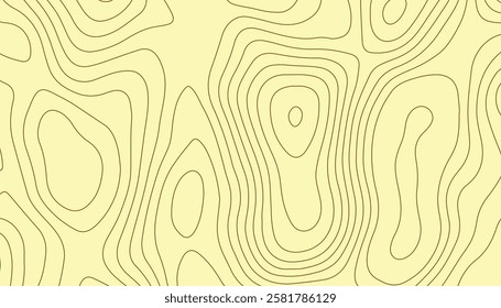 Seamless vector topographic map background. Topography contour map brown color wave lines vector background.