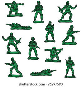 seamless vector toy soldiers